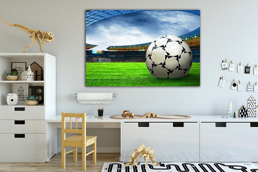Soccer Ball Canvas Ball Boy Art Sport Wall Art Soccer Decor Etsy