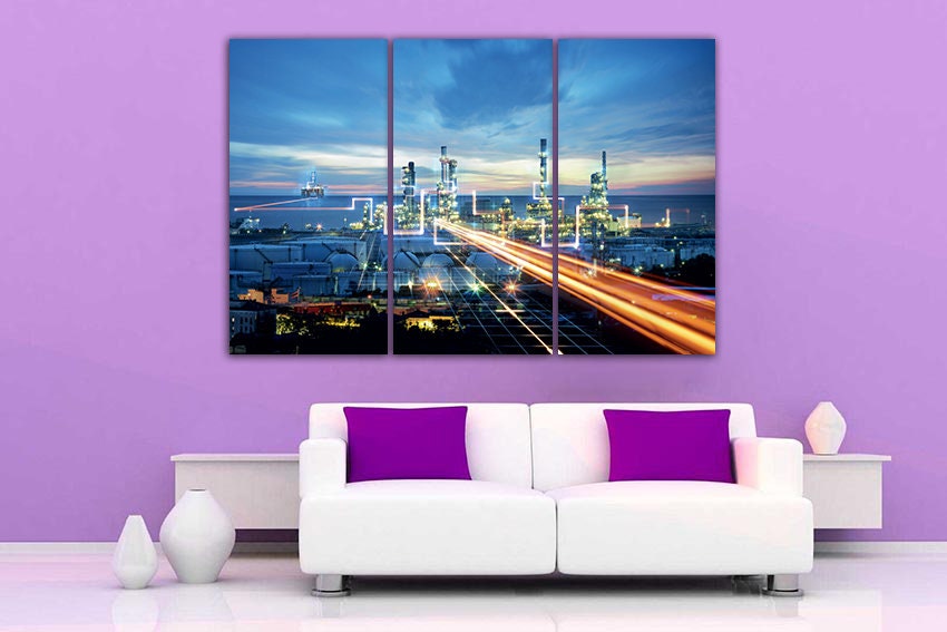 Offshore Oil Wall Art Canvas Oil Drilling Mechanism Wall Decor - Etsy
