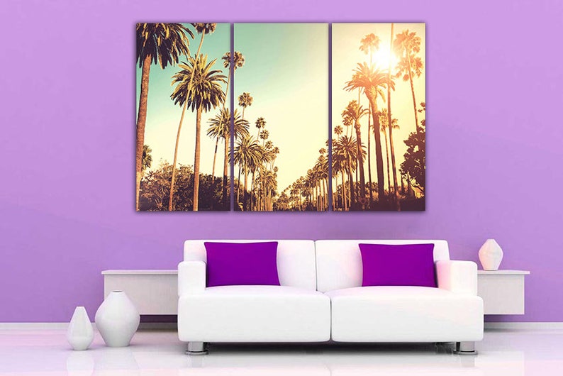 Los Angeles Canvas California Wall Décor City Wall Art Palm Etsy