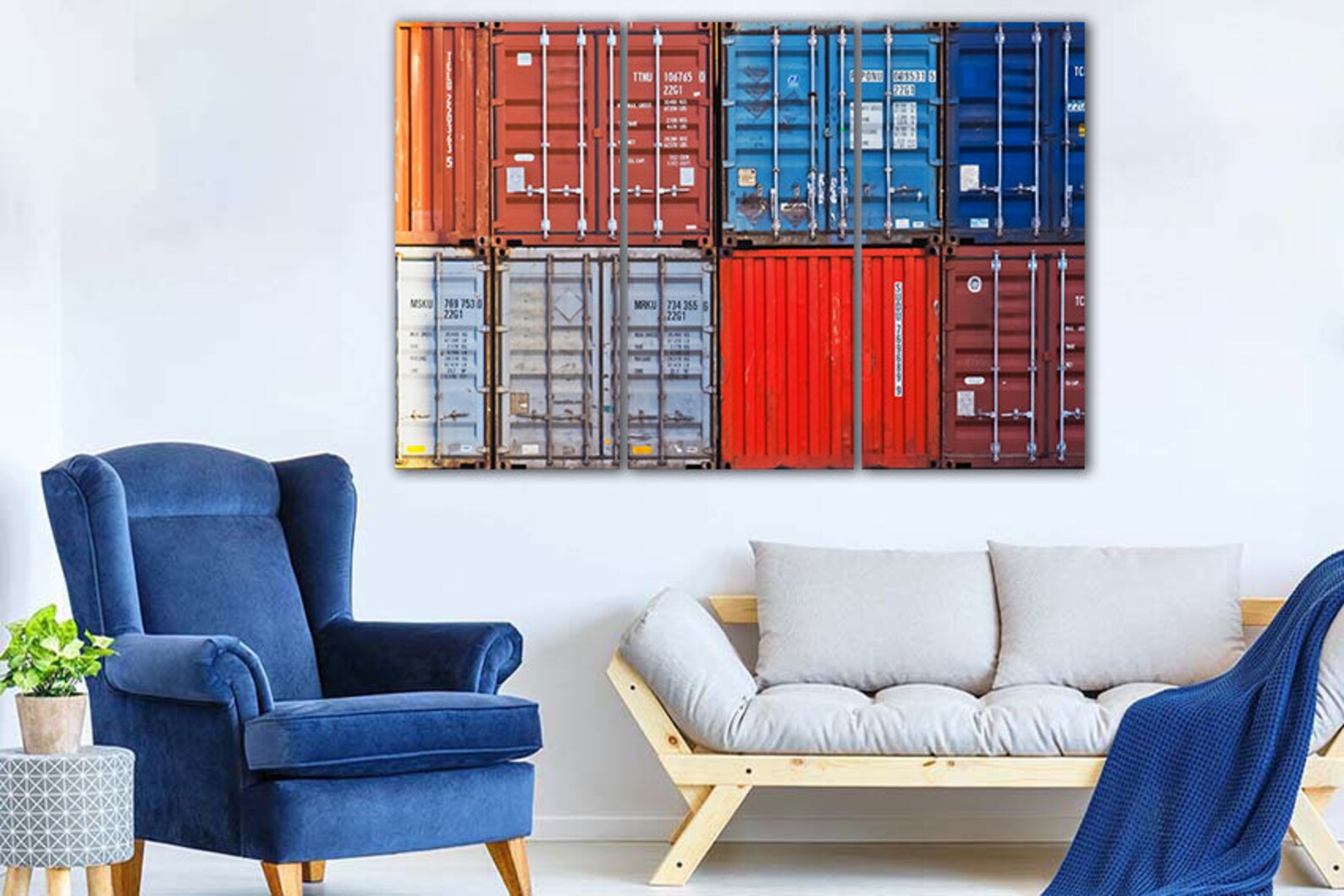 Containers Wall Art Warehouse Canvas Nautical Print Art Etsy