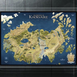 Khorvaire-poster Eberron-print Dungeons n Dragons DnD-print DnD-art Campagne Kaartkunst Fantasy-kaart Spelkaart Kinderkaart Decor voor kinderen Kinderkamer