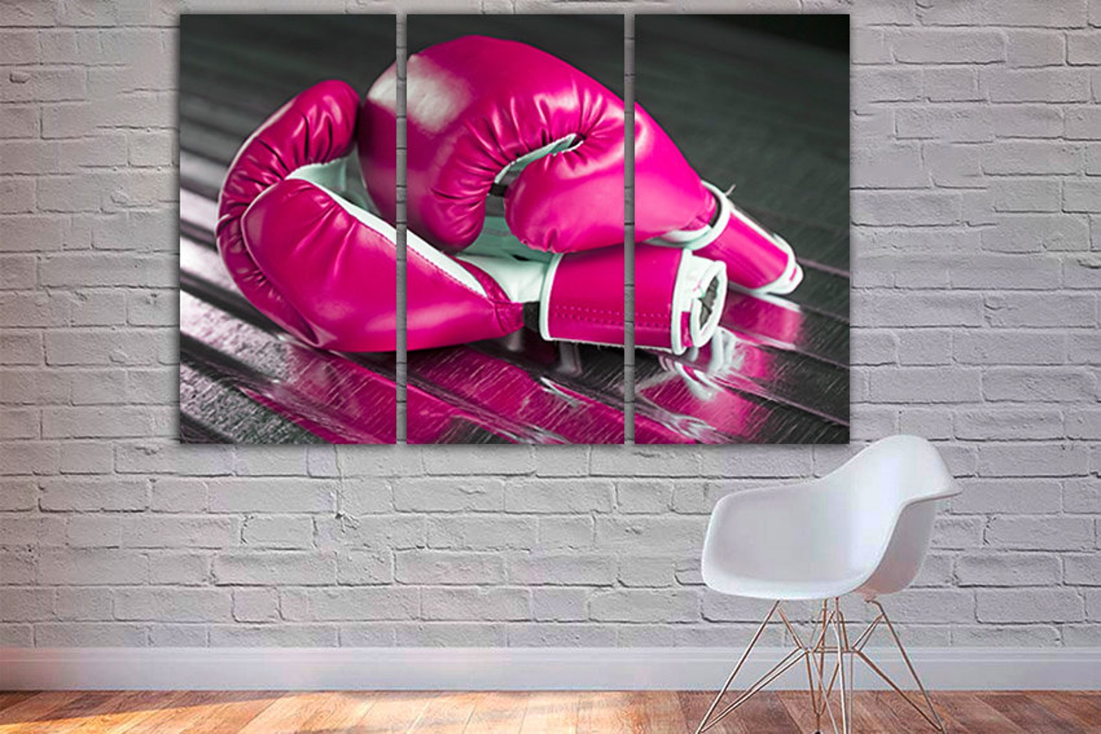 Boxing Canvas Glove Wall Art Sport Decor Pink Glove Art Etsy