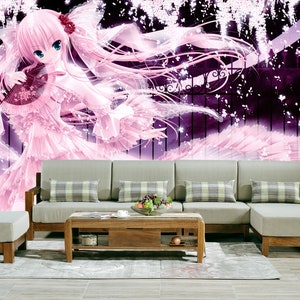 Anime Manga Wallpaper Woven Self-Adhesive Wall Mural Art Decal Home Decor  M296