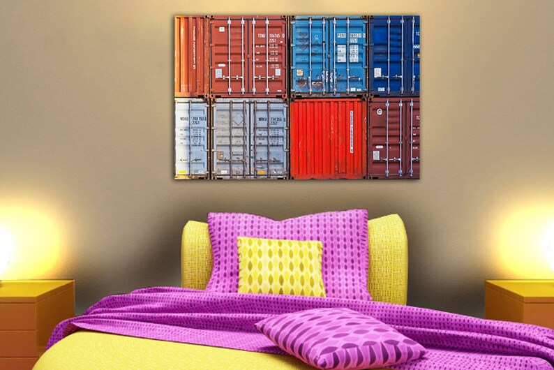 Containers Wall Art Warehouse Canvas Nautical Print Art Etsy