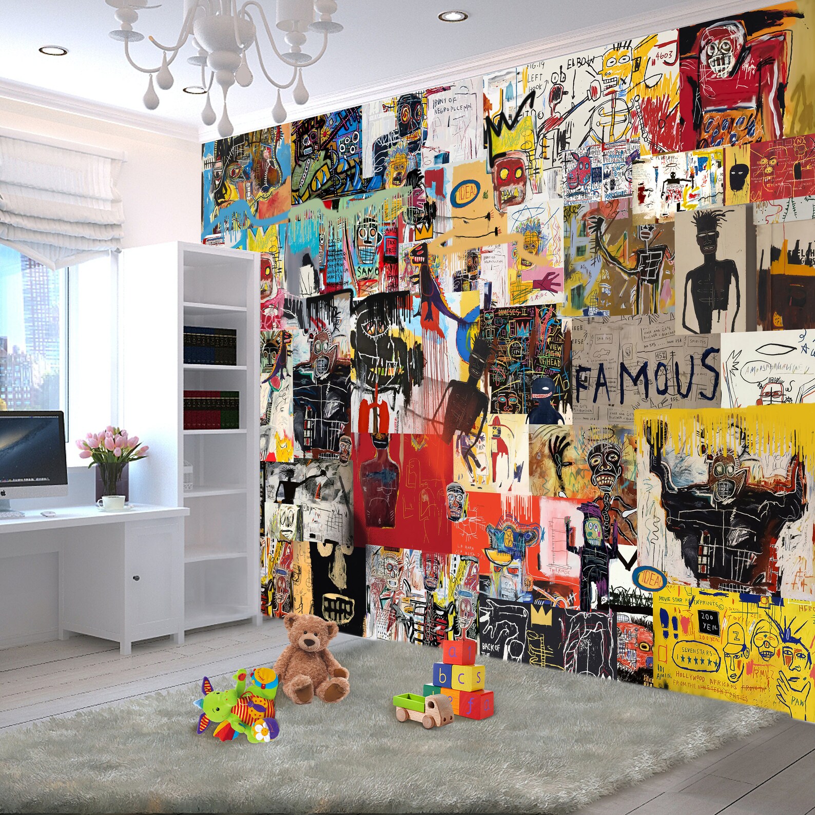 Urban Street Art Collage Peel & Stick Wallpaper Graffiti Wall Mural ...
