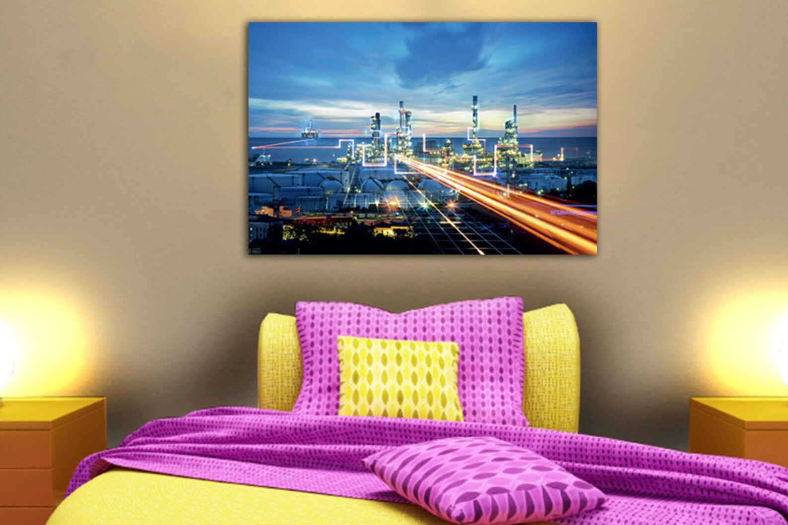 Offshore Oil Wall Art Canvas Oil Drilling Mechanism Wall Decor Etsy