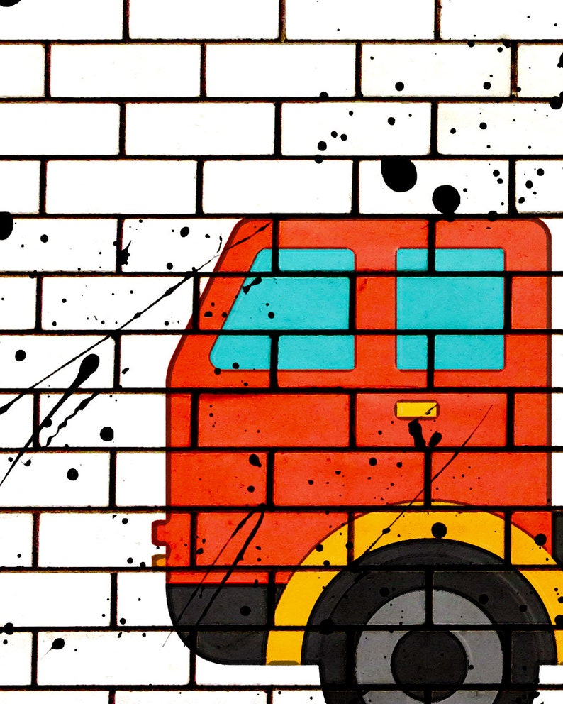 Garbage Poster Truck Wall Decor Recycling Truck Vehicle Wall Etsy