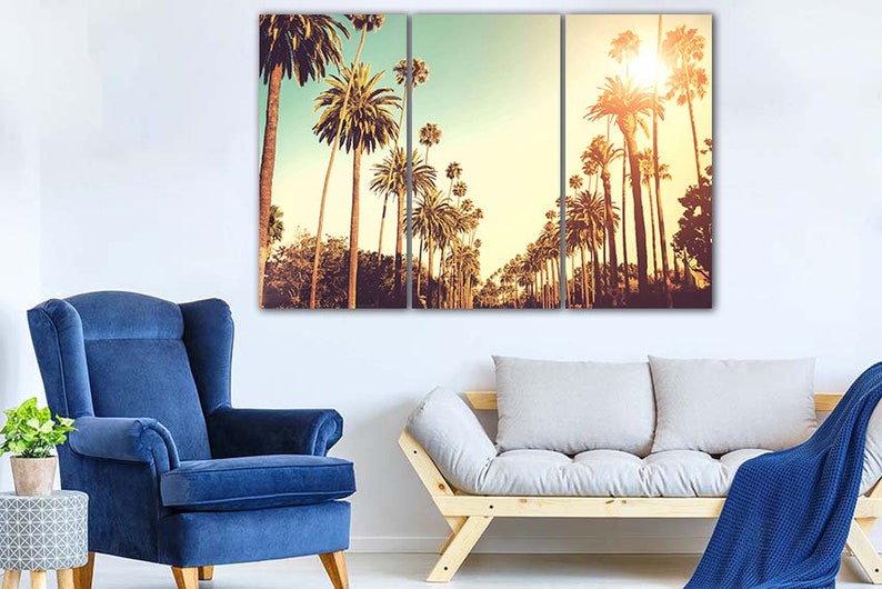 Los Angeles Canvas California Wall Décor City Wall Art Palm Etsy