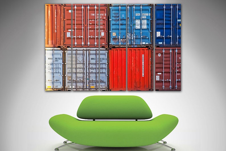 Containers Wall Art Warehouse Canvas Nautical Print Art Etsy