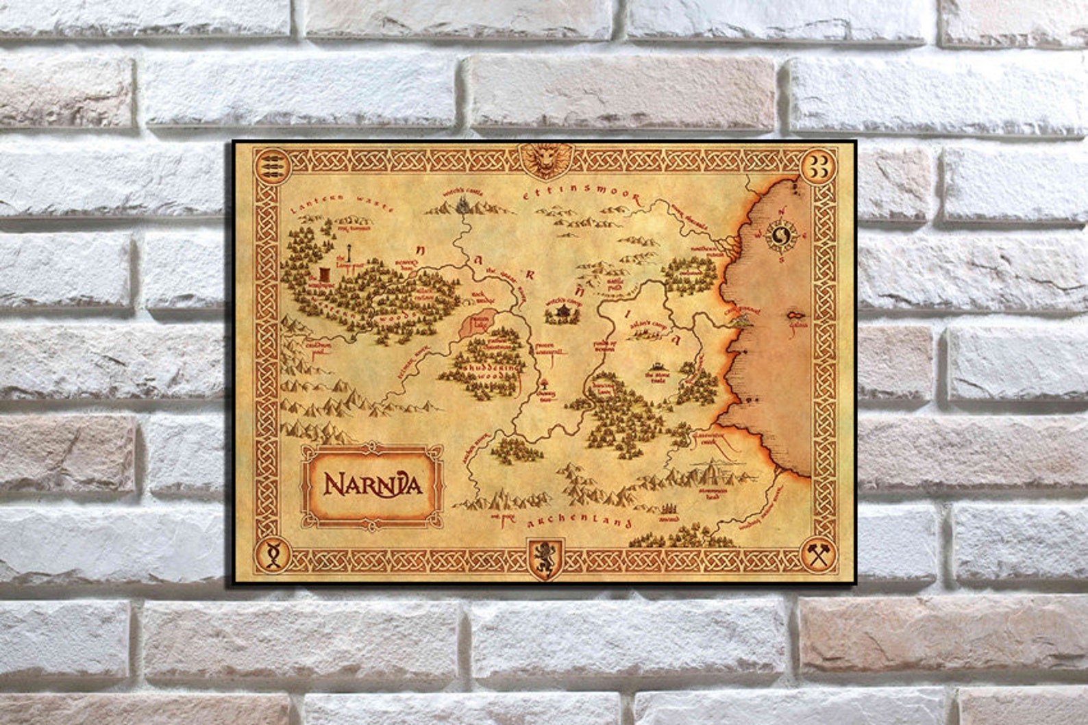 Narnia Map Narnia Poster Chronicles of Narnia Fantasy Maps | Etsy