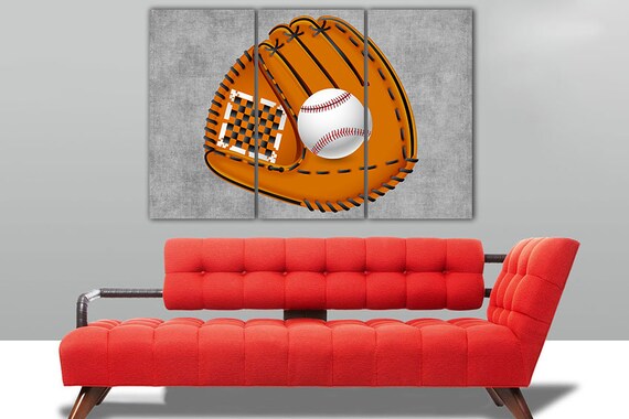 Baseball Canvas Baseball Glove Art Sport Print Baseball Decor Etsy