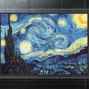 星月夜ポスター ヴァン・ゴッホ絵画プリント ゴッホ星月夜ウォールアート ヴィンセント・ヴァン・ゴッホファインアートプリント 夜空アート装飾