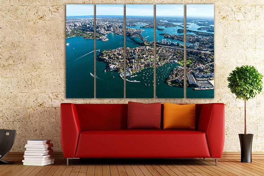 Sydney Canvas Australia Wall Art Architectural Décor New South Etsy