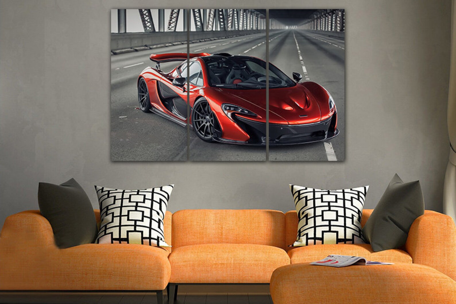 Mclaren Canvas Sport Car Art Mclaren Decor Red Car Print Super - Etsy