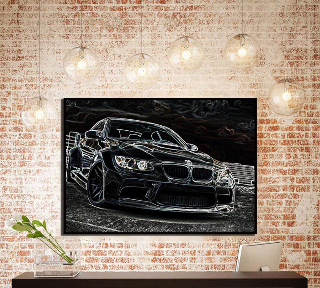Bmw Poster Car Poster Bmw Car Drawing Garage Art Bmw Art Print Fine Art ...