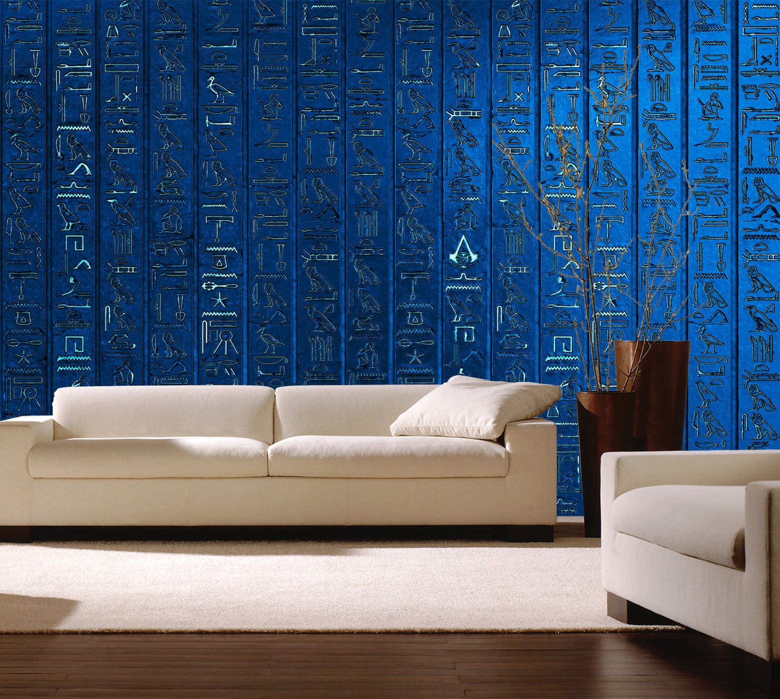 Egyptian Wallpaper Blue Wall Mural Ancient Egypt Mythology Wallpaper ...