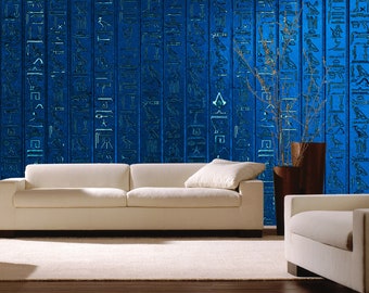 Egyptian Wallpaper Blue Wall mural Ancient Egypt Mythology Wallpaper Hieroglyphs & Mural Ancient Egyptian Papyrus Wall Mural Decor Home