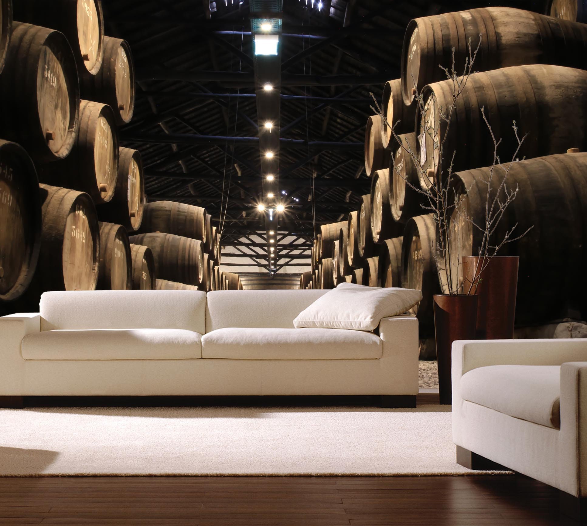 Barrels Beer & Wine Wallpaper Wall Art Mural Peel and Stick Wine Cellar ...