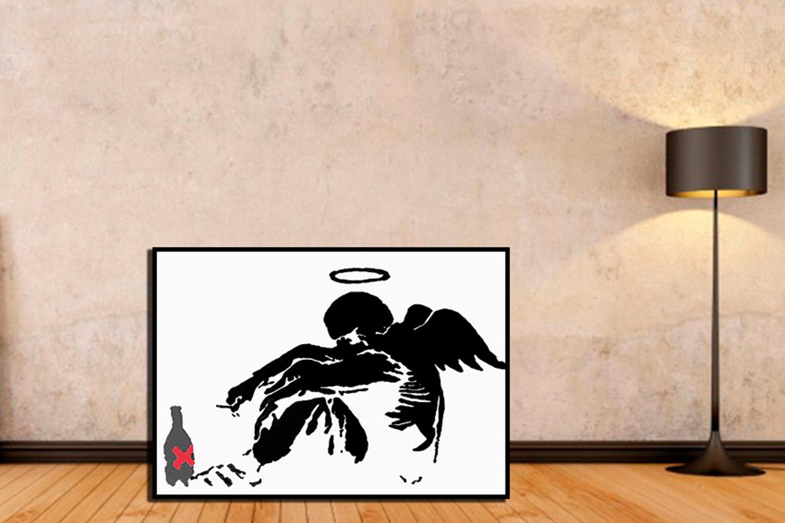 Fallen Angel Banksy Angel Banksy painting Banksy art Angel Etsy