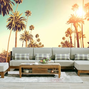 Los Angeles wallpaper Palms Wall Mural Peel and Stick Tropical Vinyl Wallpaper beach Wall Decor LA City Wallpaper Palm Tree Resort Wallpaper