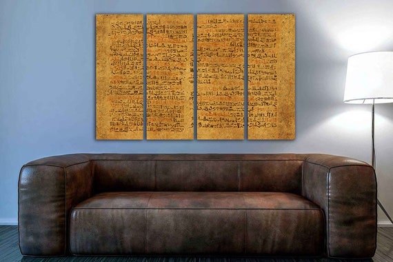 Papyrus canvas Hieroglyphs art Ancient Egyptian art Historical art print Egypt artwork Paper art print Egyptian symbols Ages Book lover gift