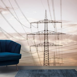 Högspänningsingenjörstapet Industriell tapet Självhäftande tapet kontorsmålning ingenjör väggdekor vardagsrum Elektricitetsmålning