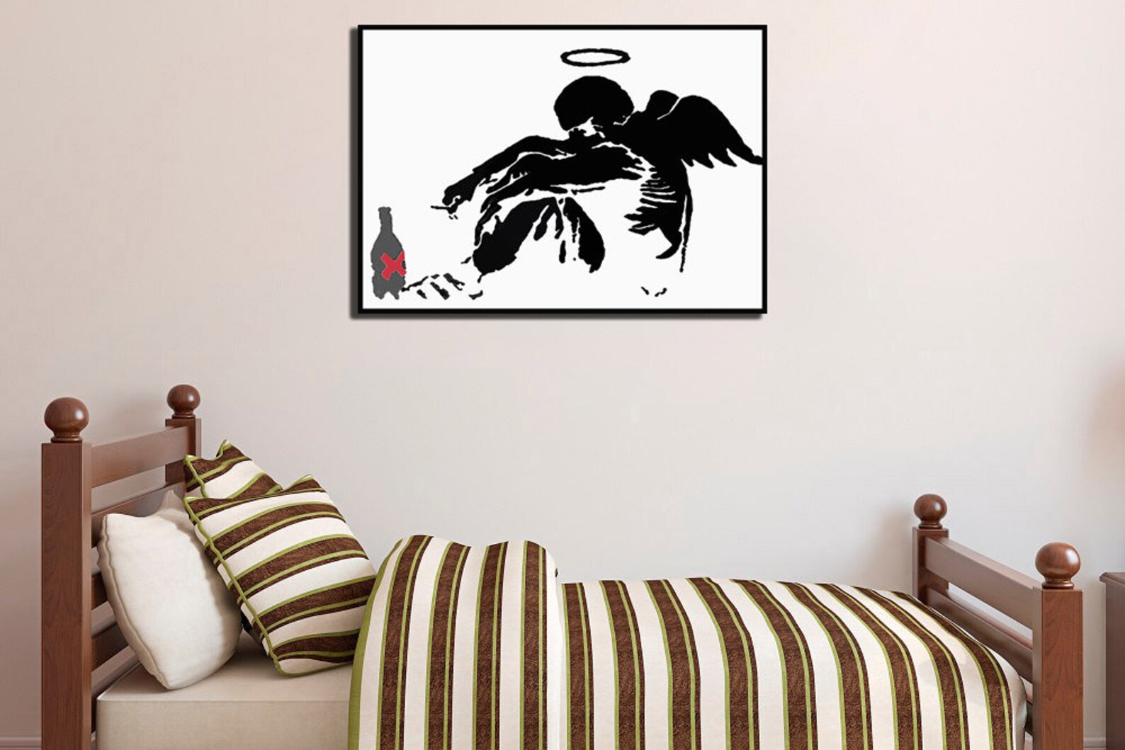 Fallen Angel Banksy Angel Banksy painting Banksy art Angel Etsy