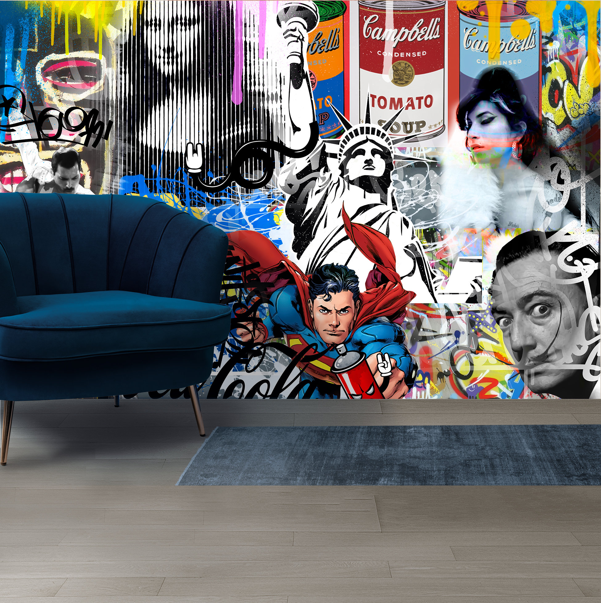 Graffiti Street Art Urban Wallpaper Peel & Stick Abstract Wall Mural ...
