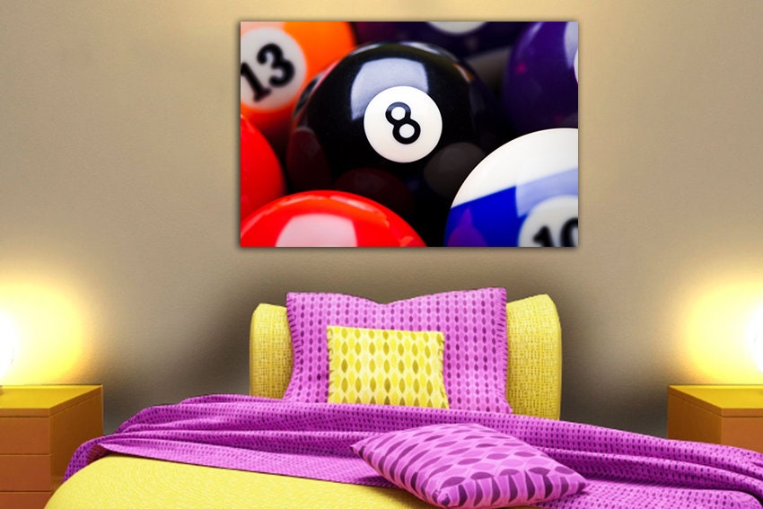 Billiard Ball Canvas Billiard Wall Art Sport Print Pool Wall Etsy