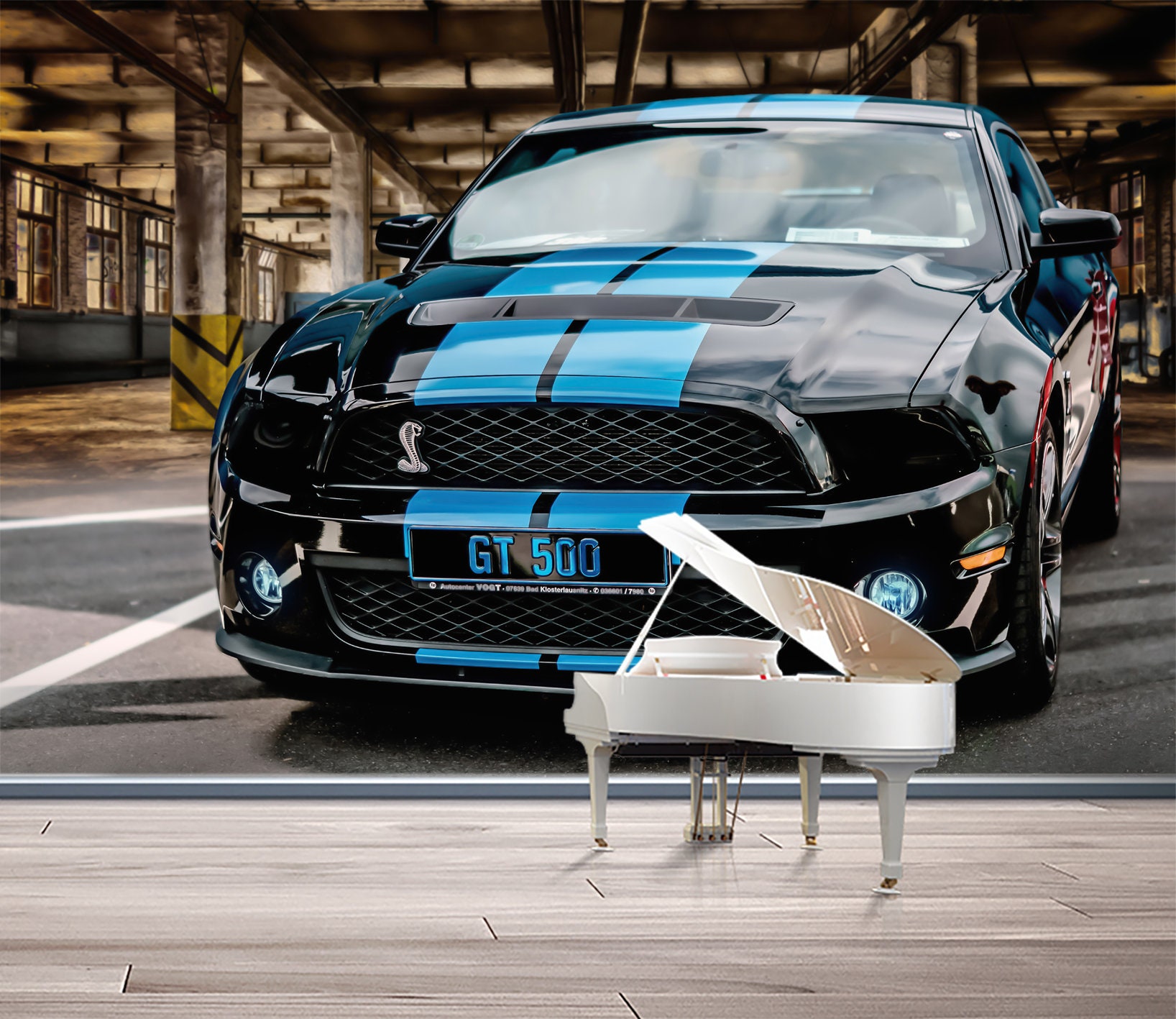 Shelby Mustang Wallpaper GT500 Blue Car Wall Mural Baby Room Wall Decor