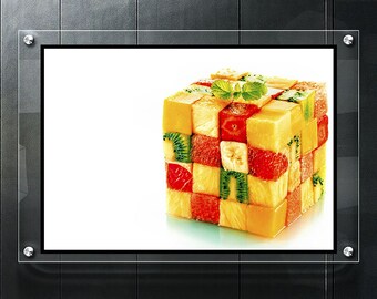 Fruit poster Gifts for kids Fruit cubes Holiday decor Fruit art Food print Kids food Fruit décor Children decor Wall decor Kitchen art Fruit