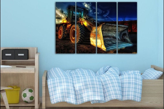 Excavator in Coal Mines Canvas Art Poster Print Home Wall Decor