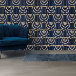 Art Deco Wallpaper Elegance Wall mural Geometric Patterns Peel and Stick Removable Wallpaper Minimalist Textured Wallpaper Retro Wall art