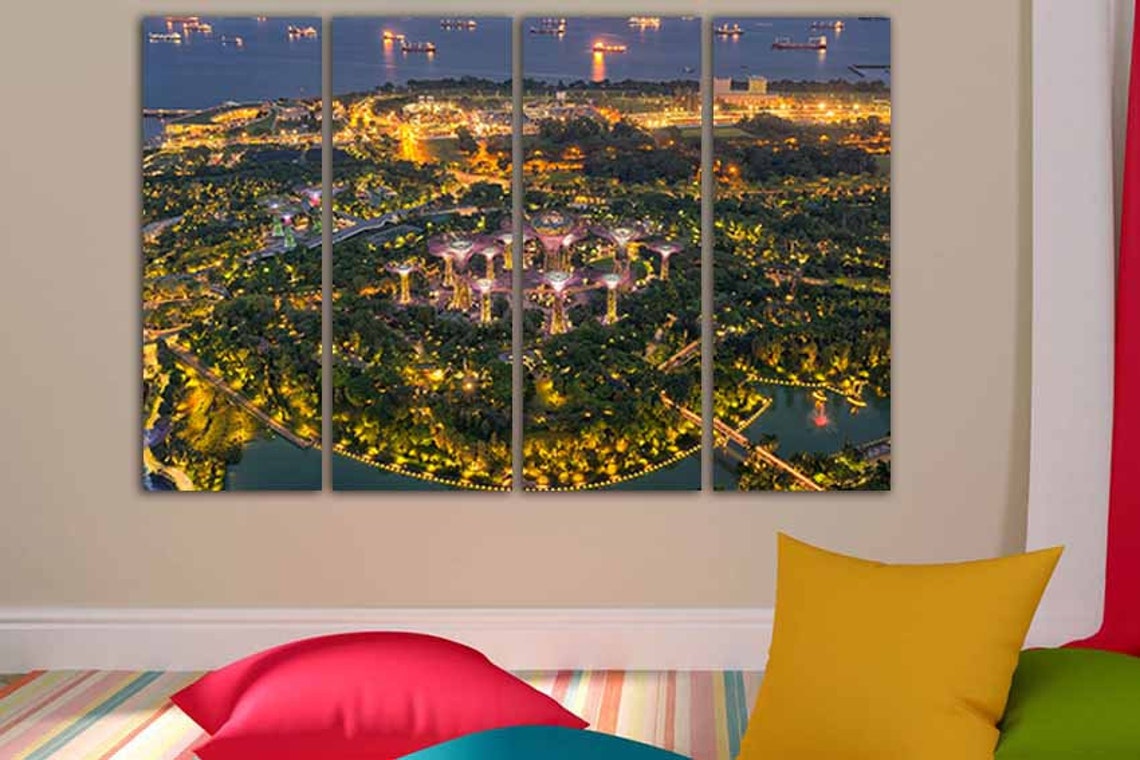 Singapore Canvas Asia Decor Garden by Bay Singapore Wall Art Etsy