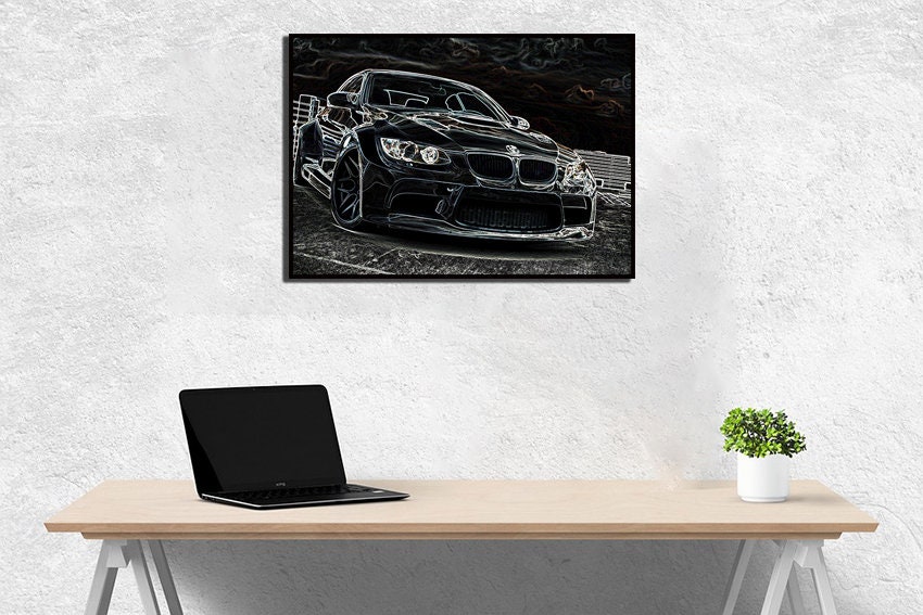 Bmw Poster Car Poster Bmw Car Drawing Garage Art Bmw Art Print - Etsy