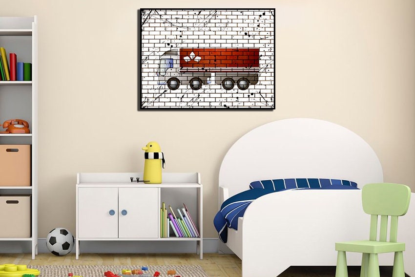 Truck Poster Truck Print Kids Toddler Wall Decor Vehicle Wall | Etsy