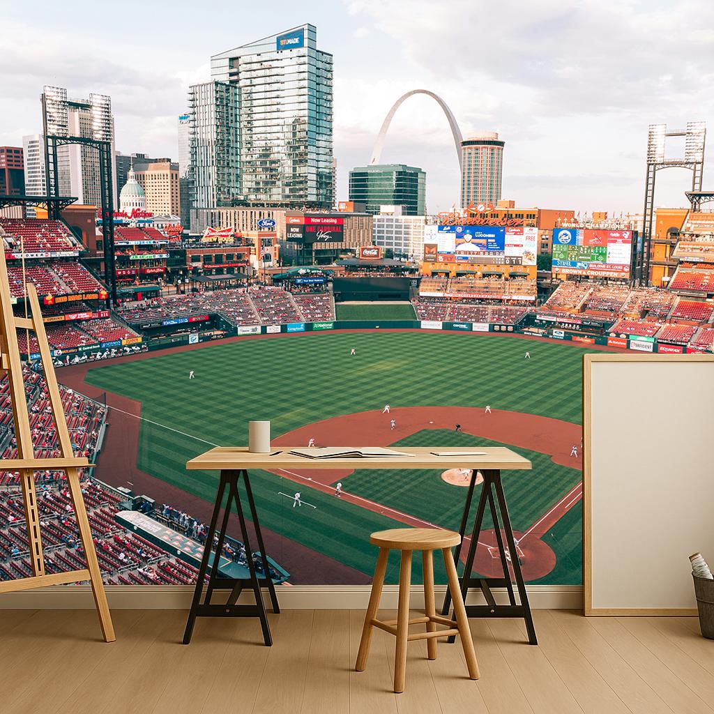 Baseball Stadium Wallpaper Peel and Stick Sports Wall Mural Retro ...