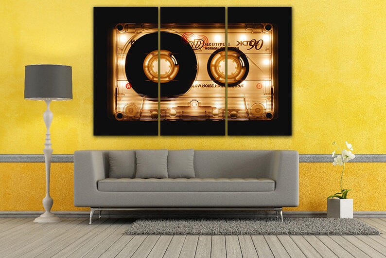 Classic Cassette Art Retro Music Wall Art Cassette Canvas Etsy