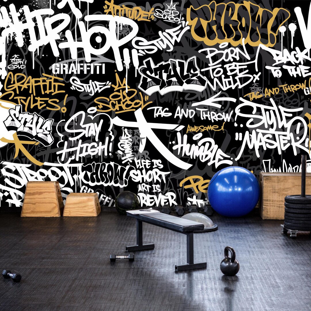 Trendy Graffiti Wall Mural Removable Funky Wallpaper Cool Boys Room