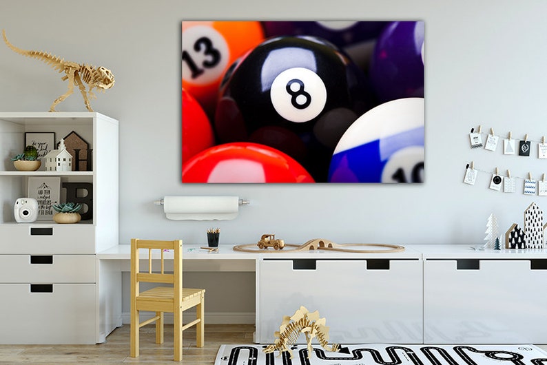 Billiard Ball Canvas Billiard Wall Art Sport Print Pool Wall Etsy