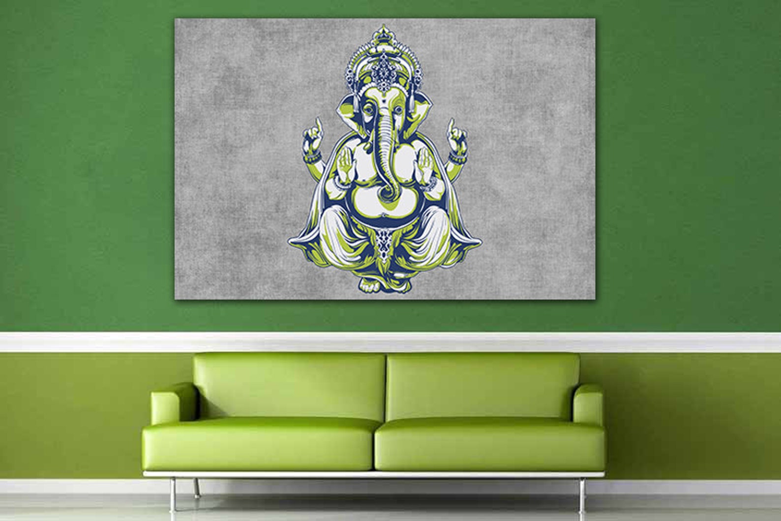 Ganesha Canvas Ganesha Wall Art Elephant Print Ganesha Decor Etsy