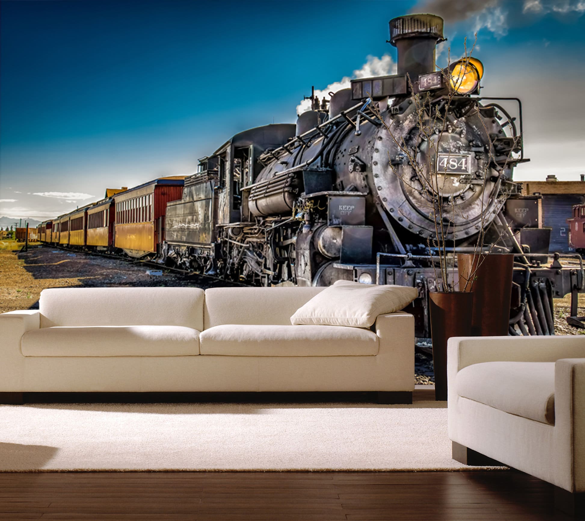 Large Mural Wall Art - Polar Express Fall Winter Steam Locomotive 150* –  everydayecrafts