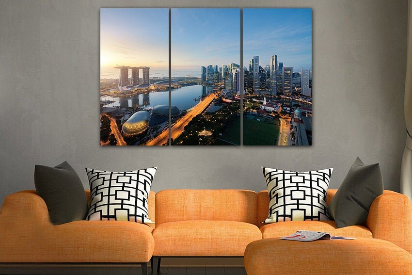 Singapore canvas Asia decor Garden by bay Singapore wall art Etsy