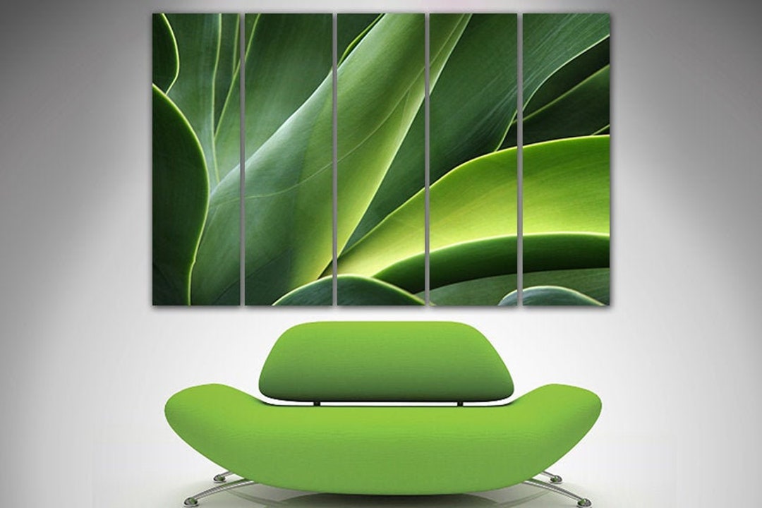 Leaf Canvas Green Leaf Wall Art Nature Decor Grower Art Print Etsy