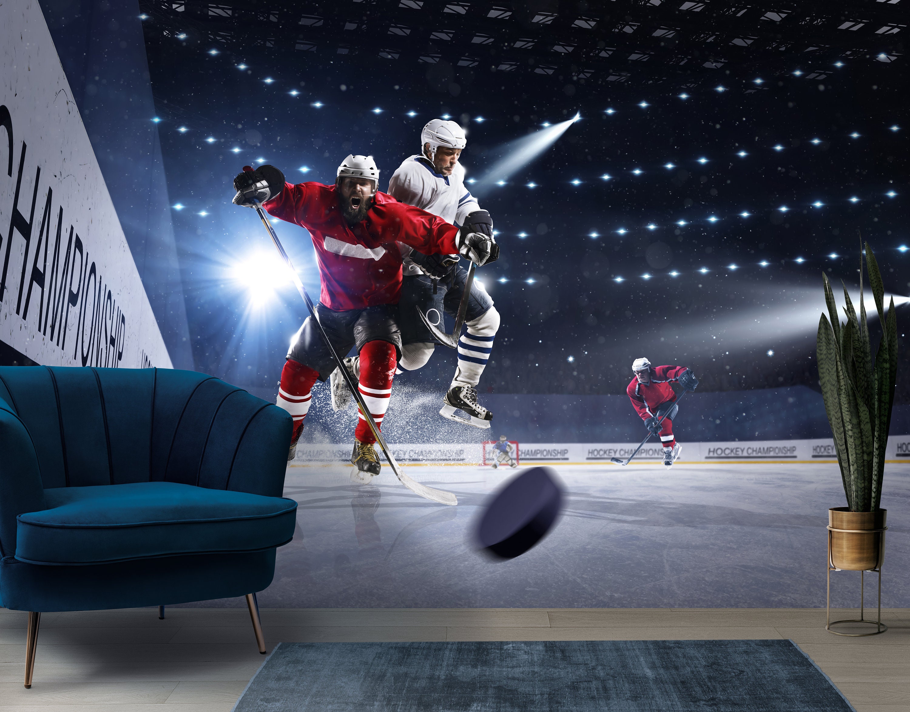 Hockey Wallpaper Sport Wall Mural Peel and Stick Wallpaper Mural Home ...