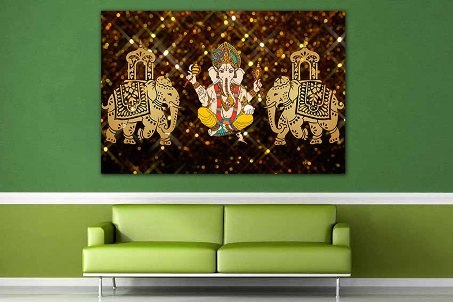 Ganesha Canvas Ganesha Wall Art Elephant Print Ganesha Decor Etsy
