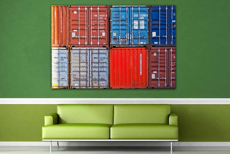 Containers Wall Art Warehouse Canvas Nautical Print Art Etsy