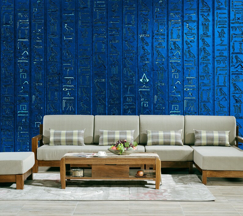 Egyptian Wallpaper Blue Wall Mural Ancient Egypt Mythology Wallpaper ...