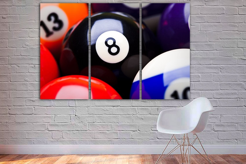 Billiard Ball Canvas Billiard Wall Art Sport Print Pool Wall Etsy