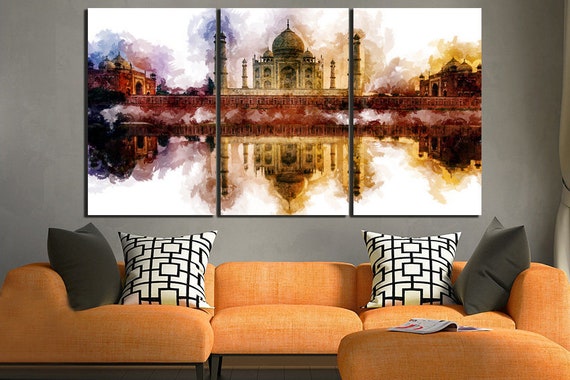 Taj Mahal Canvas India Wall Art Agra Print Architectural Decor - Indian Wall Art Decor Taj Mahal Canvas India Wall Art Agra Print Architectural Decor - Indian Wall Art Decor